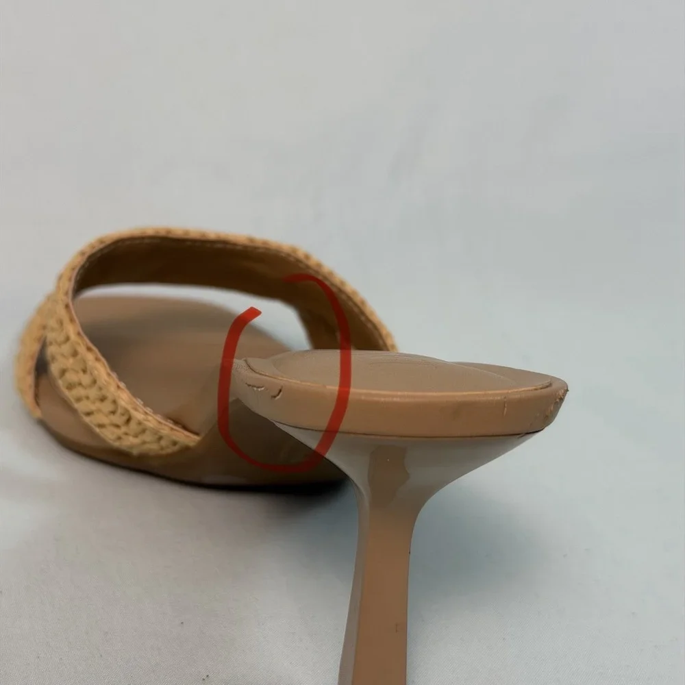 I.N.C International Concepts Size-10 M Women Kadrif Raffia Slide Sandals Natural